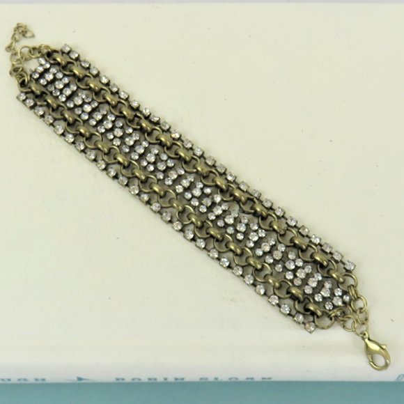 Rhinestone Gold-Tone Chain Link Bracelet....80124 - Picture 2 of 6